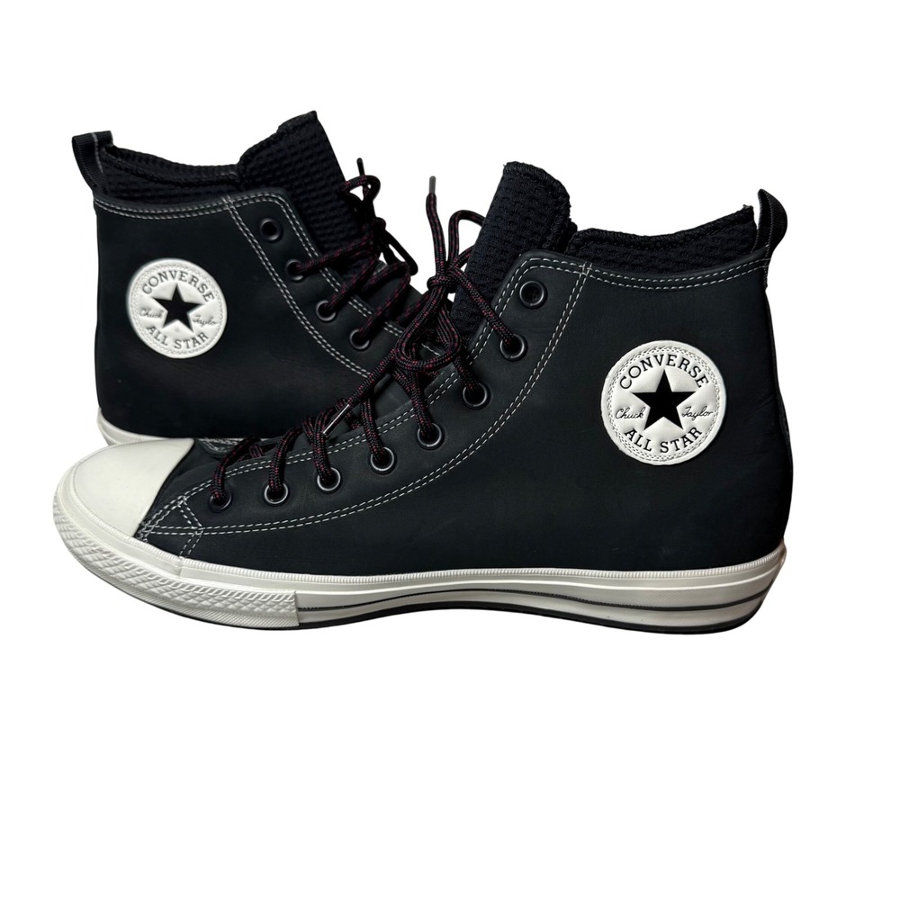 Converse All Star Leather High Top Sneakers Black Lunarion Mens 11.5‎ Wo 13.5